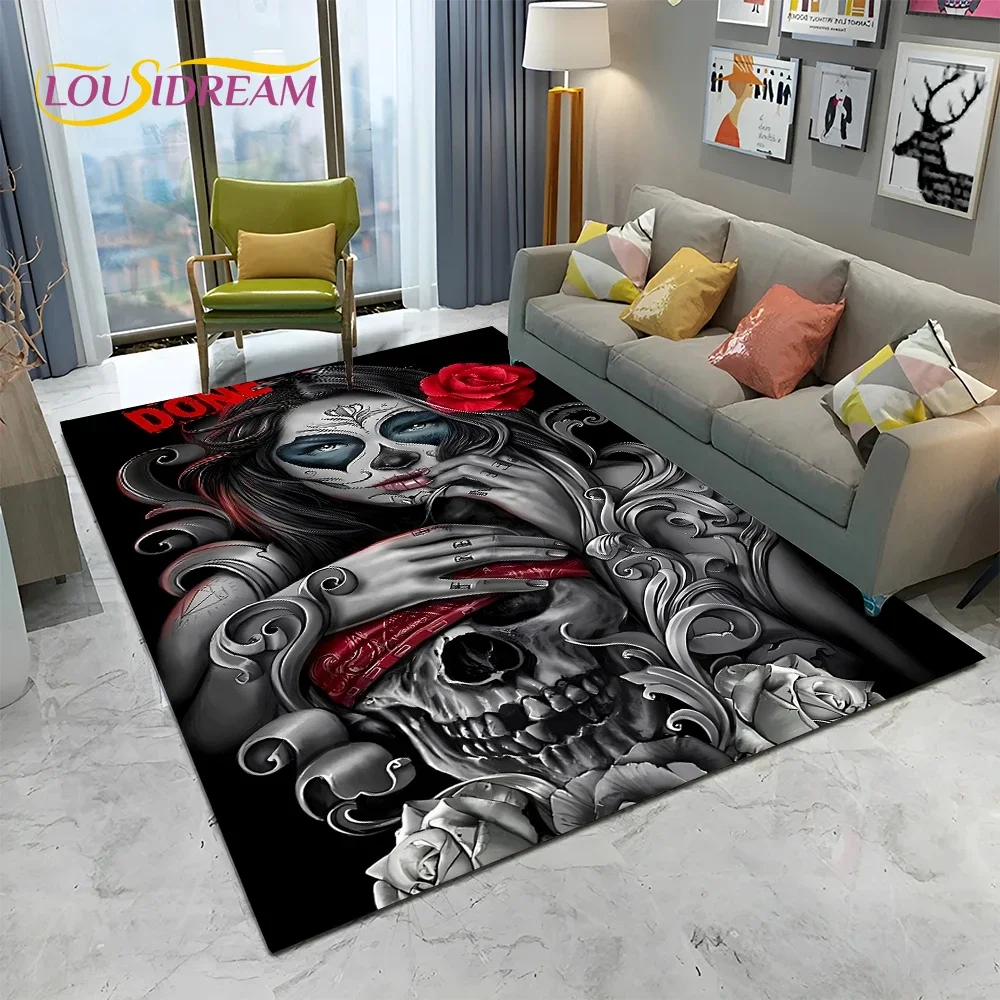 Home Textiles Sale - Horror Gothic Female Skull Dead Girl