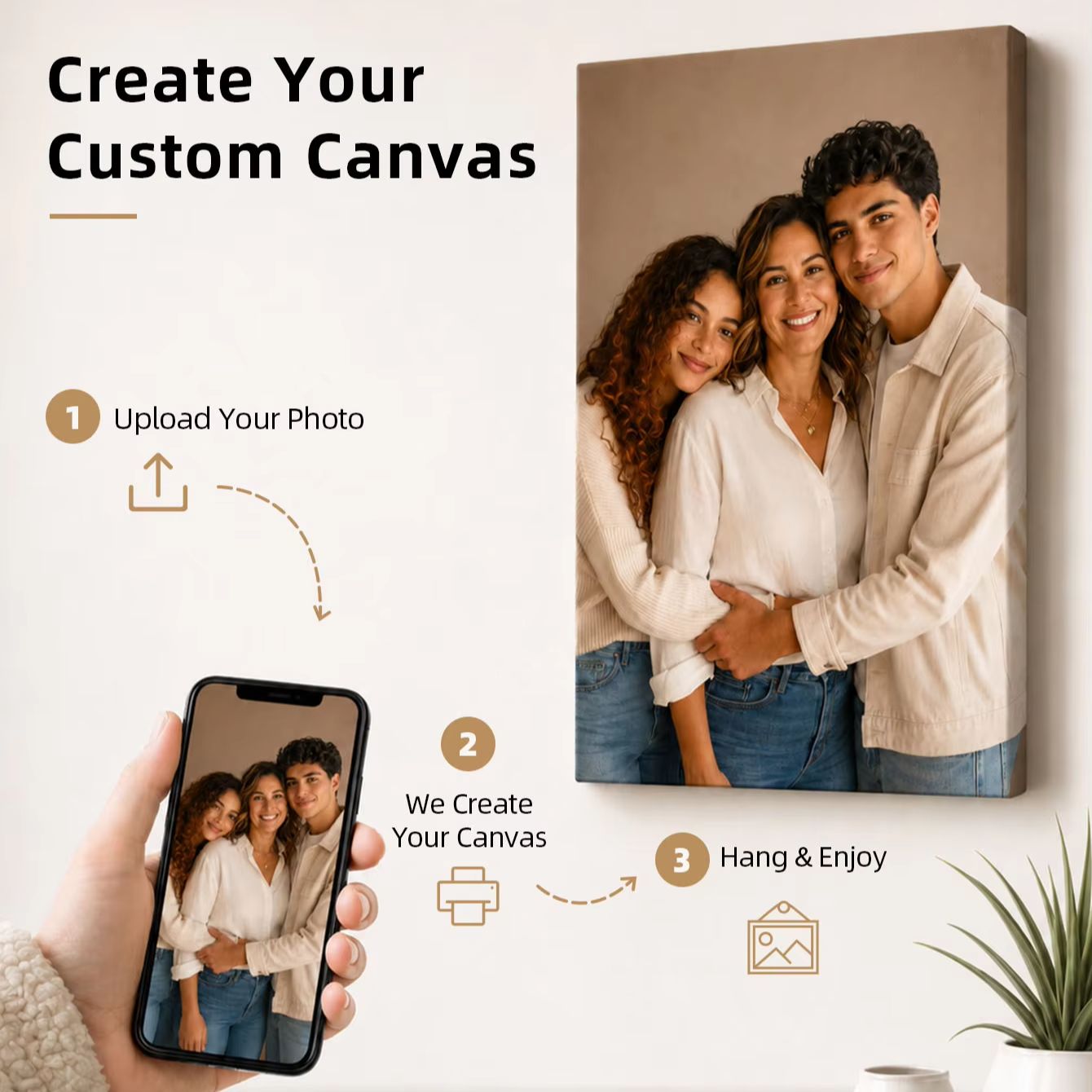 Custom Photo Canvas Print, Per - Home Textile ulasan dan harga